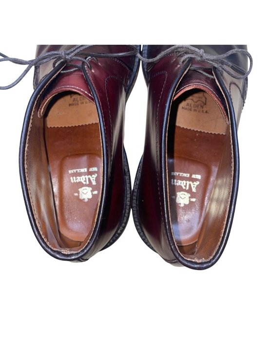 Alden Mens Burgundy Leather Chukka Boots Goodyear Welt Size 8.5